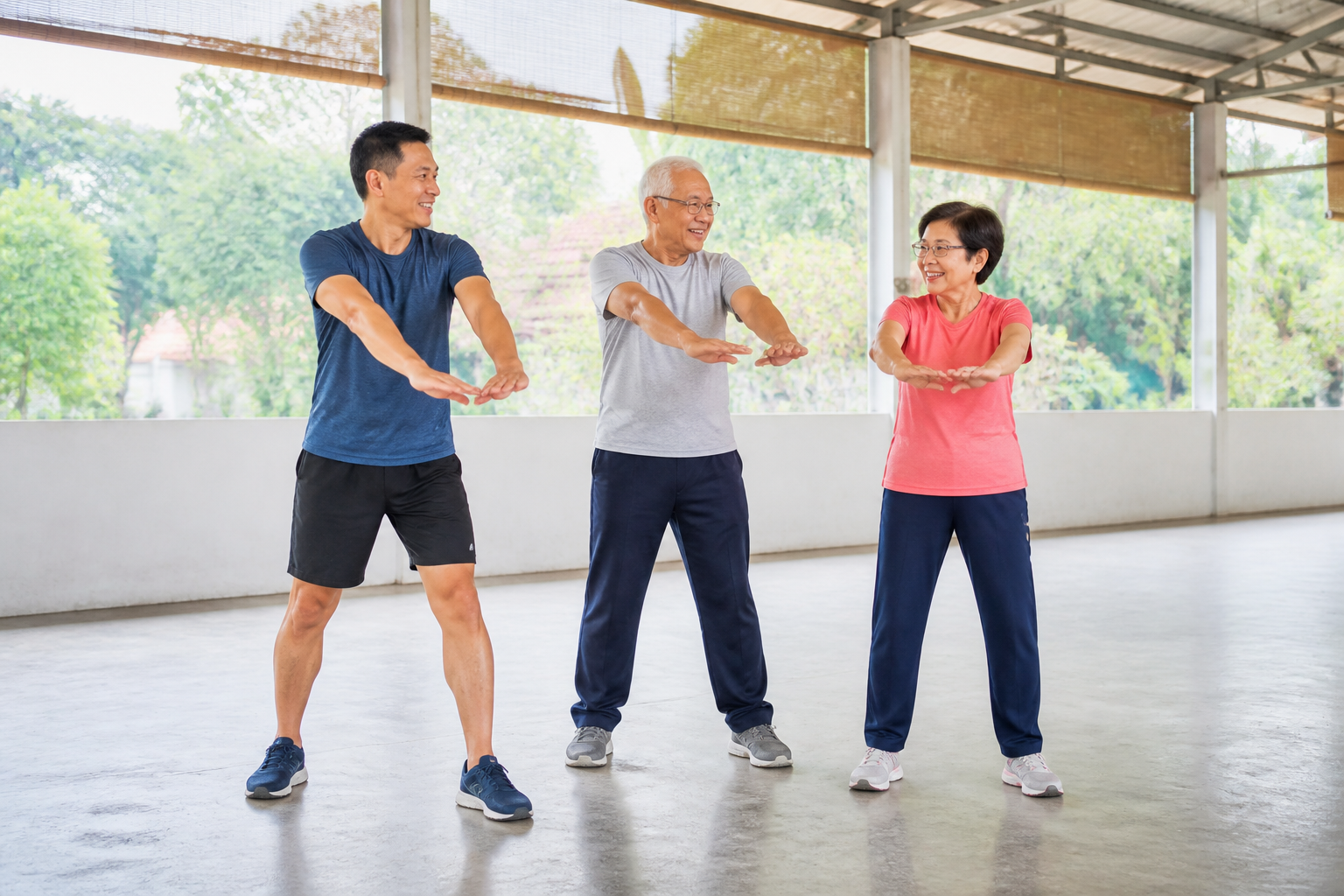 Active Malaysian Chinese adults in their forties, sixties and seventies